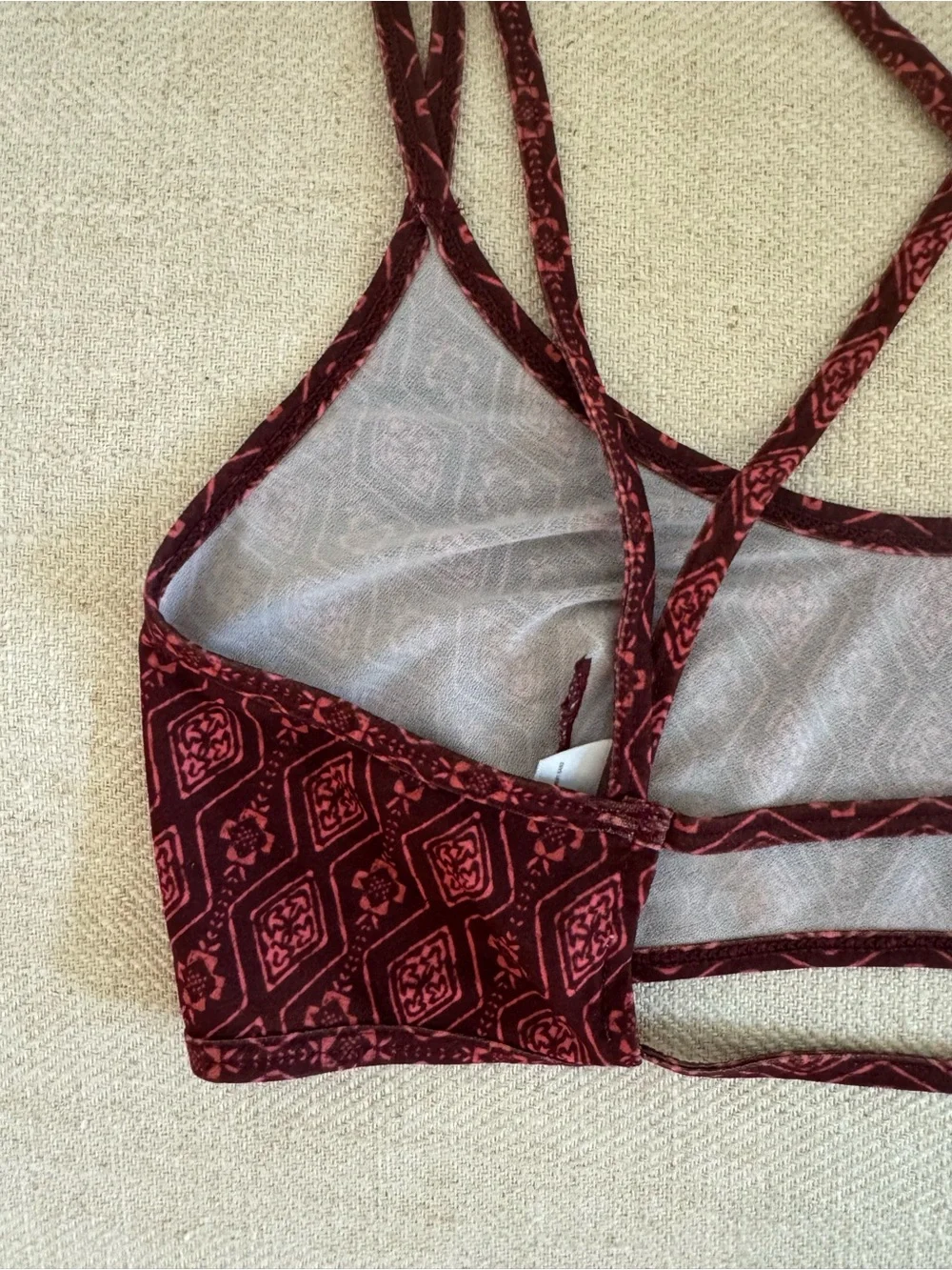 Urban Outfitters Burgundy Geometric Strappy Bralette Size M